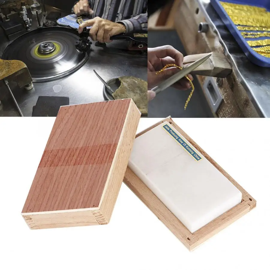 

Professional 3 Inch Hard Oilstone Jewelry Sharpening Whetstone Sharpener Tools in Wood Case Jewelry Polishing Tools for Jeweler