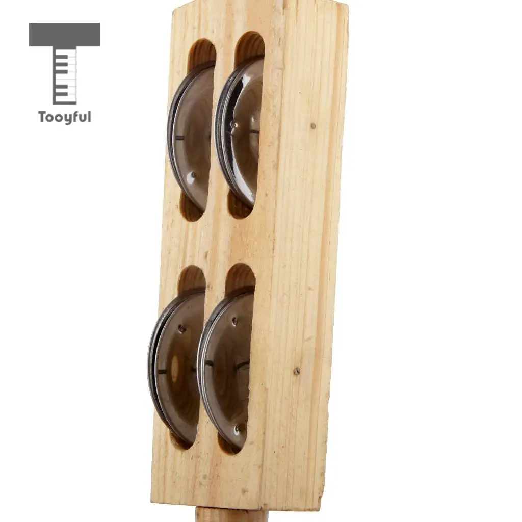 Tooyful 1 Set Handbell Cymbal + Tambourine Hand Percussion Musical Instrument Toys for Kids Baby Toddler Rattle Toys Gift	