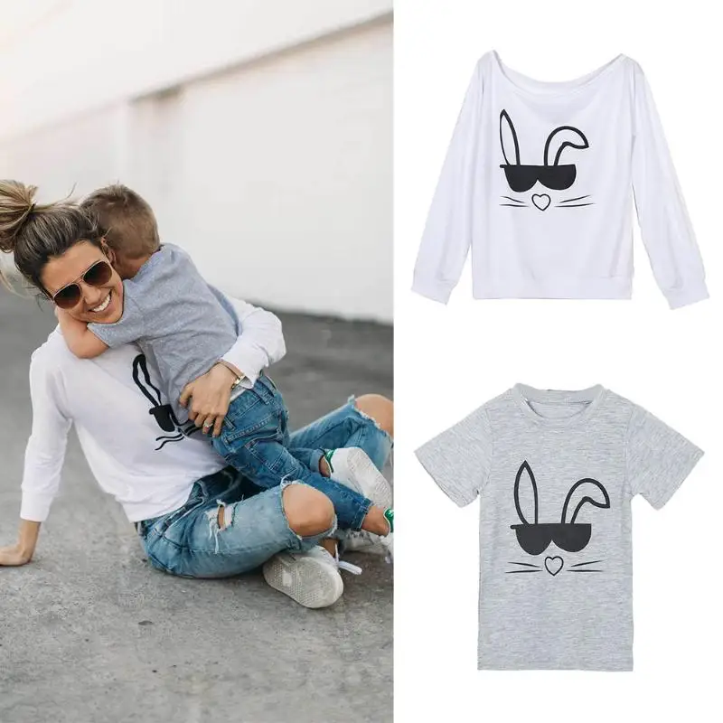 

Fashion Family Matching long Sleeve mummy T-shirt Short Sleeve Baby kids Boys Sweatshirt Mom&Son Family Matching Tops Clothing