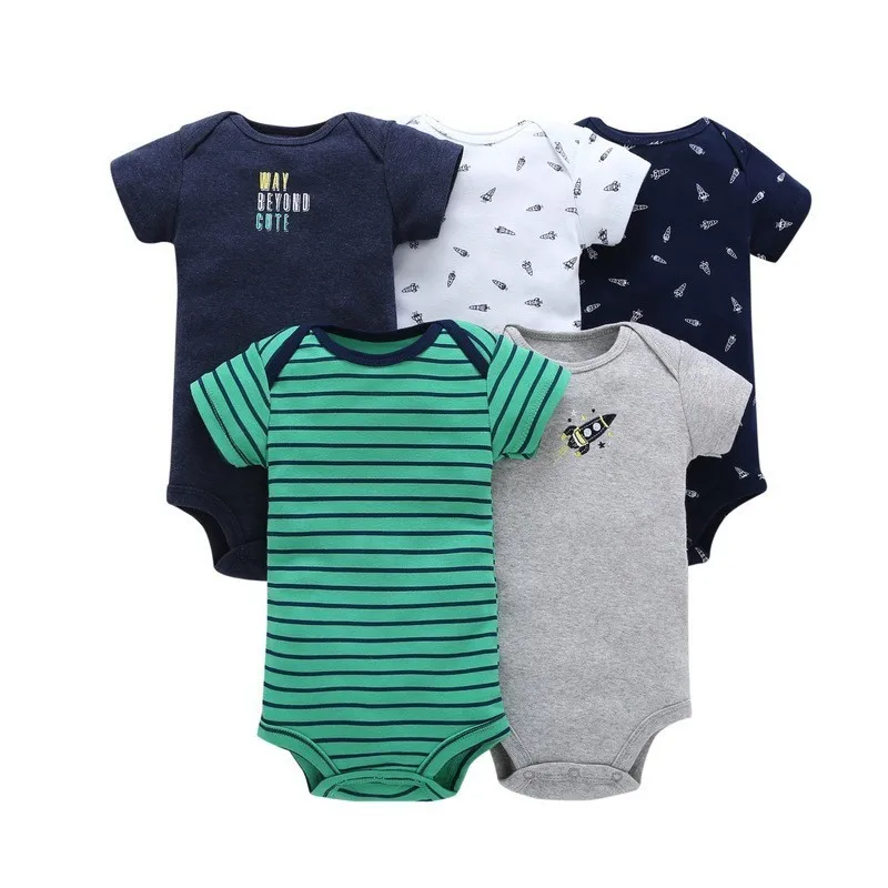 

5 PCS/lot 2018 summer new baby clothes unisex cotton body suit children set short sleeves jumpsuit newborn clothes baby bodysuit