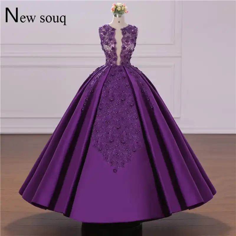 purple puffy prom dresses