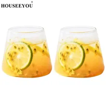 HOUSEEYOU, 2 шт./лот, стеклянные кружки для холодного и горячего кофе, замороженная вода, мороженое, Коктейльные соки, молоко, кола, вино, пиво, стеклянная чашка для чая