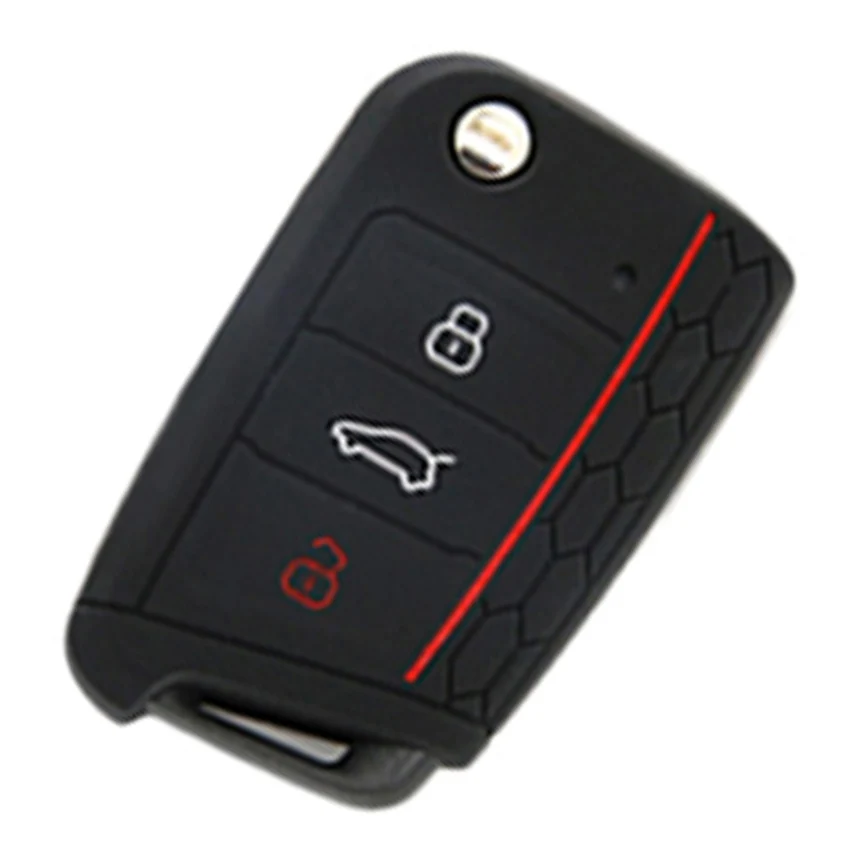 Чехол для ключей VW Polo Golf 7 чехол Skoda Octavia Kodiaq Karoq SEAT Ateca Leon 2016 2018 3 кнопки силиконовый