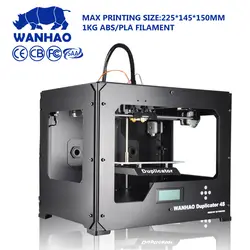 WANHAO 3d принтер, двойной экструдер, набор RepRap protypling 3d принтер, многоцветный, с бесплатной нити и ЖК-дисплей