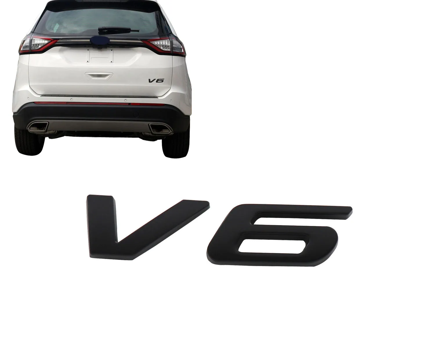 Черный V6 V 6 для Mondeo Explorer Edge Fender Эмблема багажника наклейка стикер | Автомобили и
