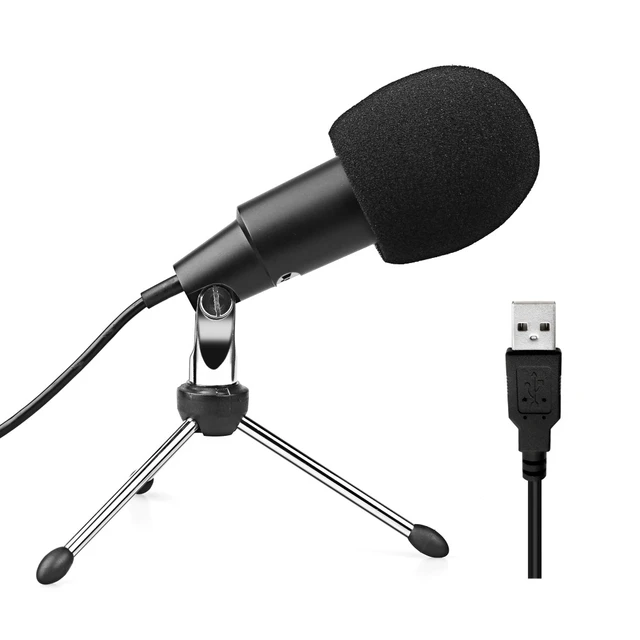 Fifine Plug &Play USB Condenser Microphone for Skype, Recordings for  , Google Voice Search, Games,Home Studio 