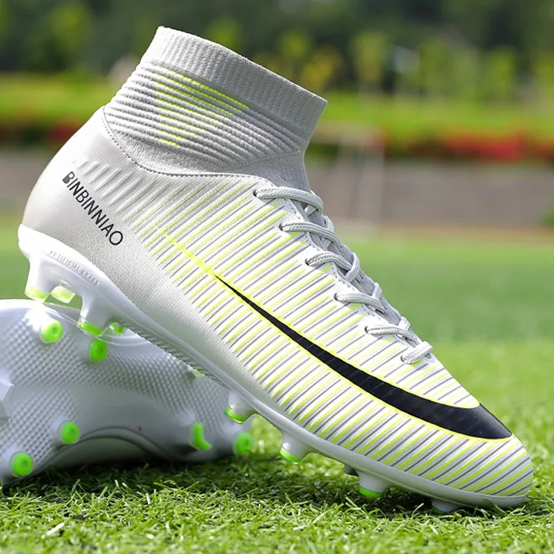 

Soccer Shoes Men Football Boots 2018 New TF Indoor Men's Futsal Cleats High Ankle Boys Kids Soccer Boots