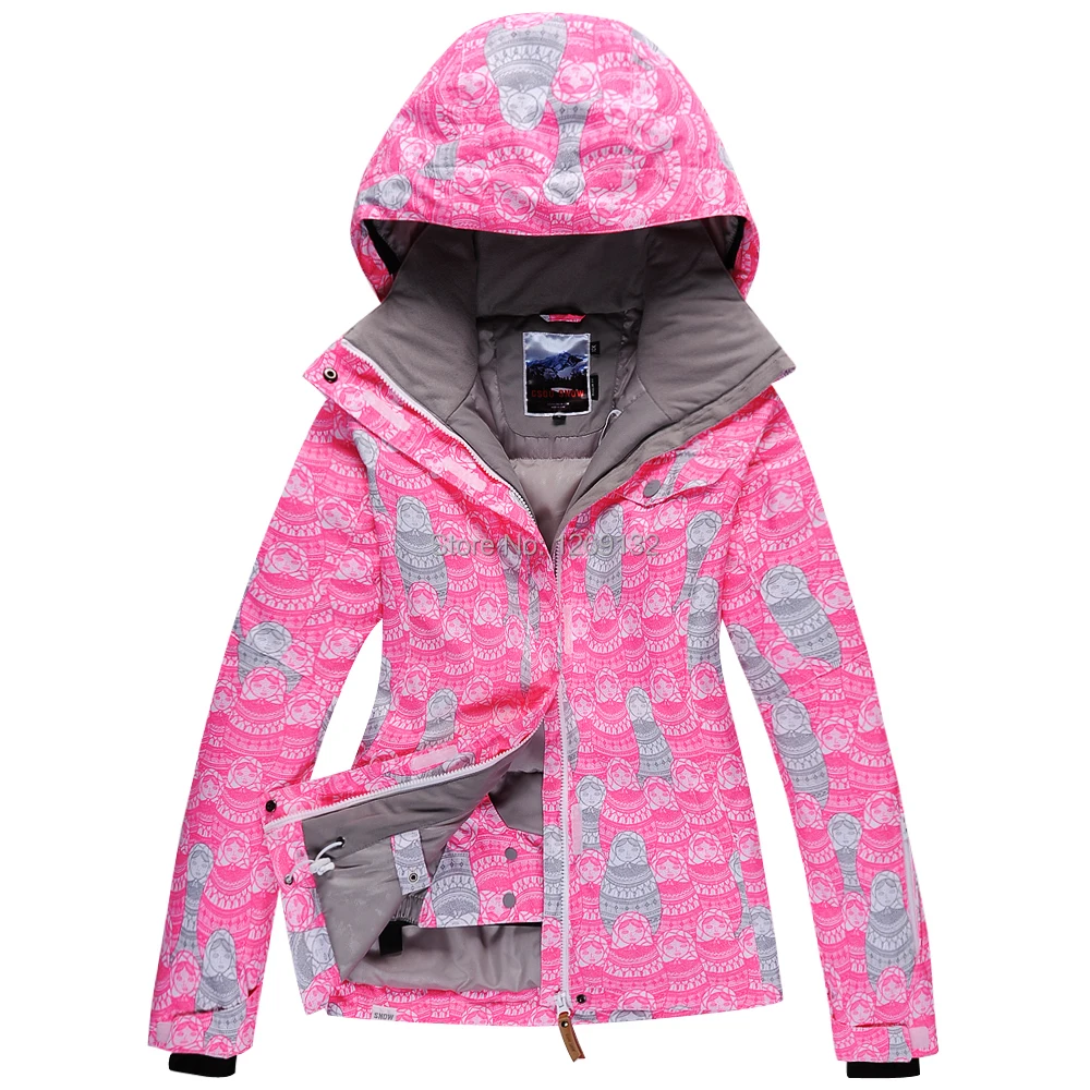 2014 womens skiing jacket letter scrawl snowboard jacket ladies  ski jacket snow parka skiwear waterproof breathable warm