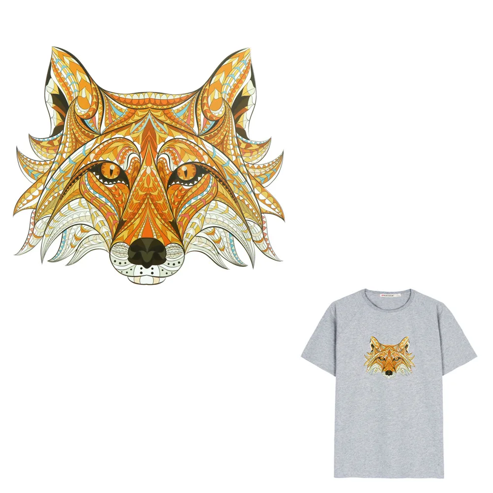 

patch for clothing fox 25*22cm T-shirt Dresses Sweater thermal transfer Printed A-level Washable Sticker