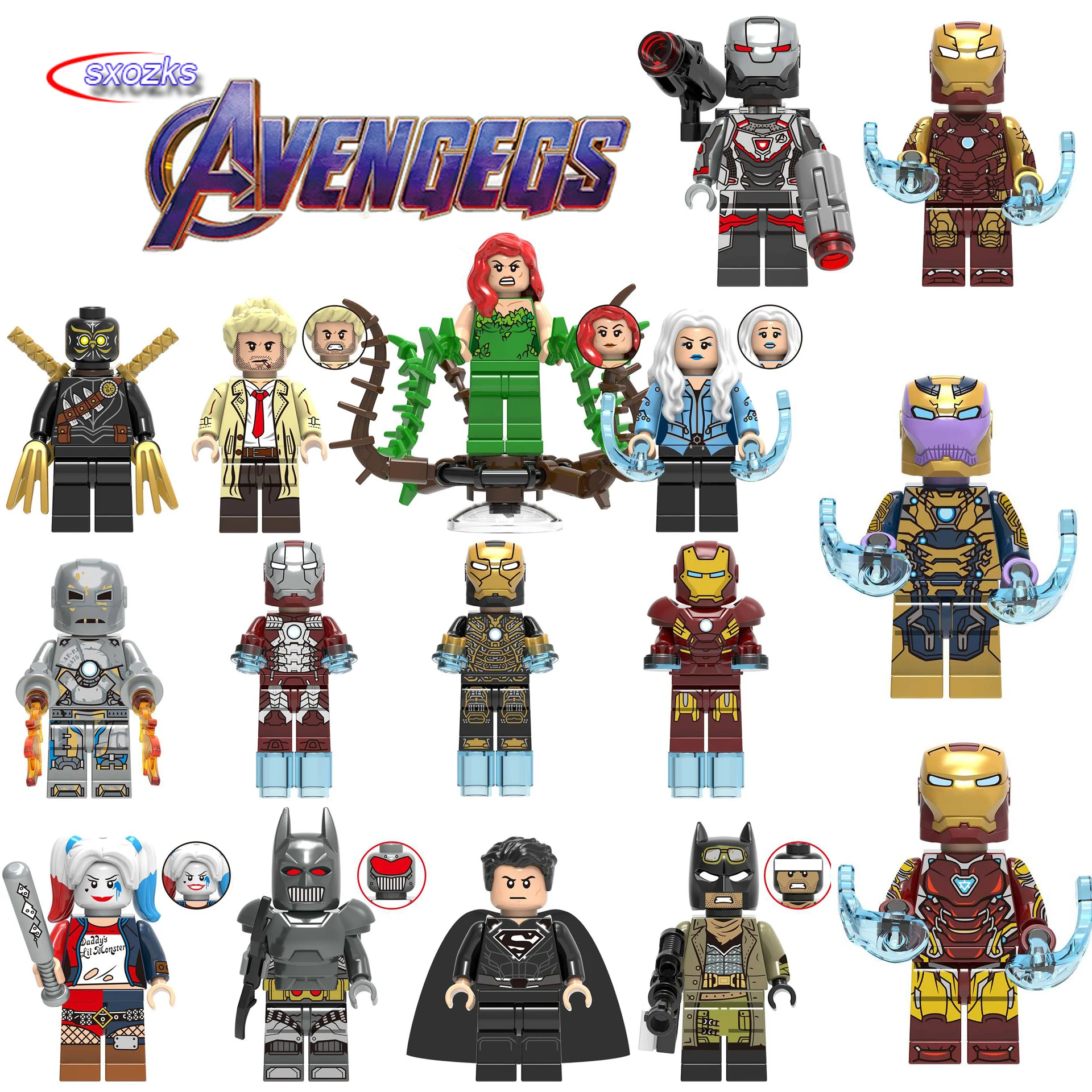 

Superhero building blocks game Thanos Iron Man Batman Deadpool Superman series building blocks development intelligence toys DC