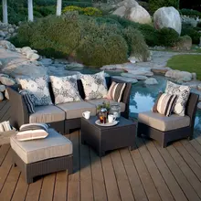 Элегантные Плетеные Ротанговые наружные наборы для диванов мебель модульная