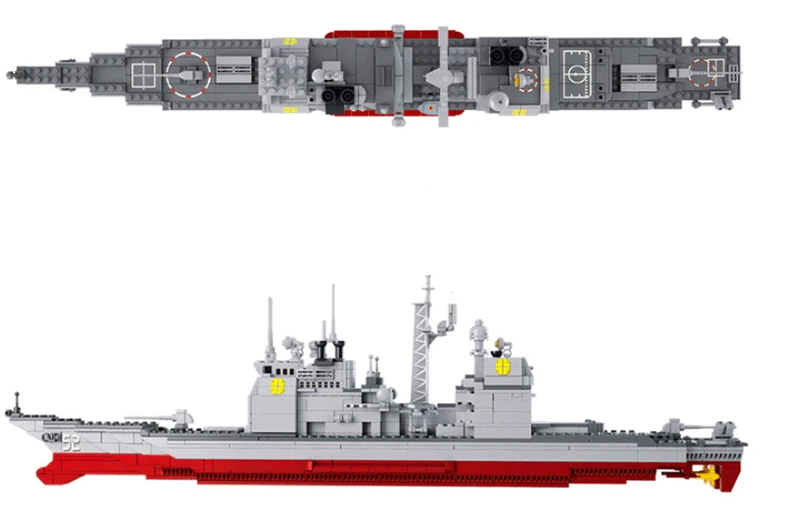 

model building kits compatible with lego Military Series Army Warship 3D blocks Educational building toys hobbies for children