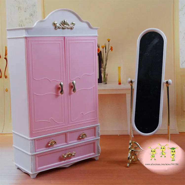 New Furniture Wardrobe Dressing Mirror Diy Toy Doll 1 6 Common For Barbie Doll Children Girl Gift Free Shipping In Dolls Accessories From Toys