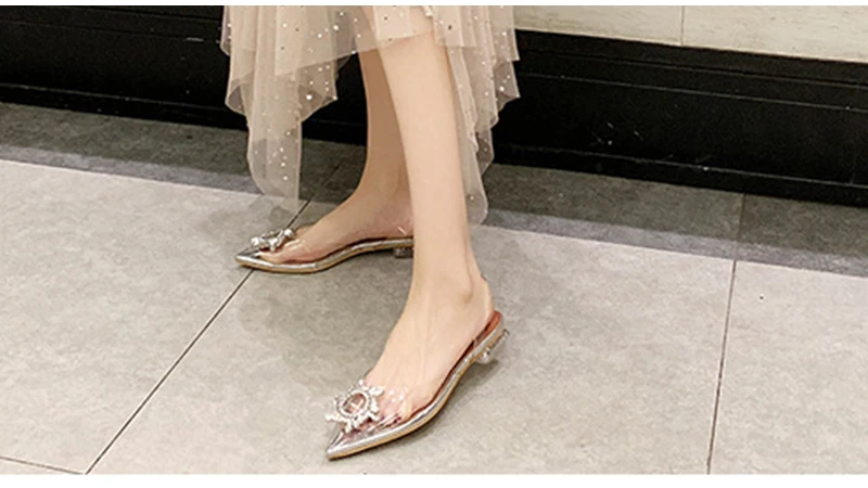 MCCKLE/женские босоножки; прозрачная обувь с острым носком; Женские Модные Повседневные слипоны на высоком каблуке; женская обувь размера плюс