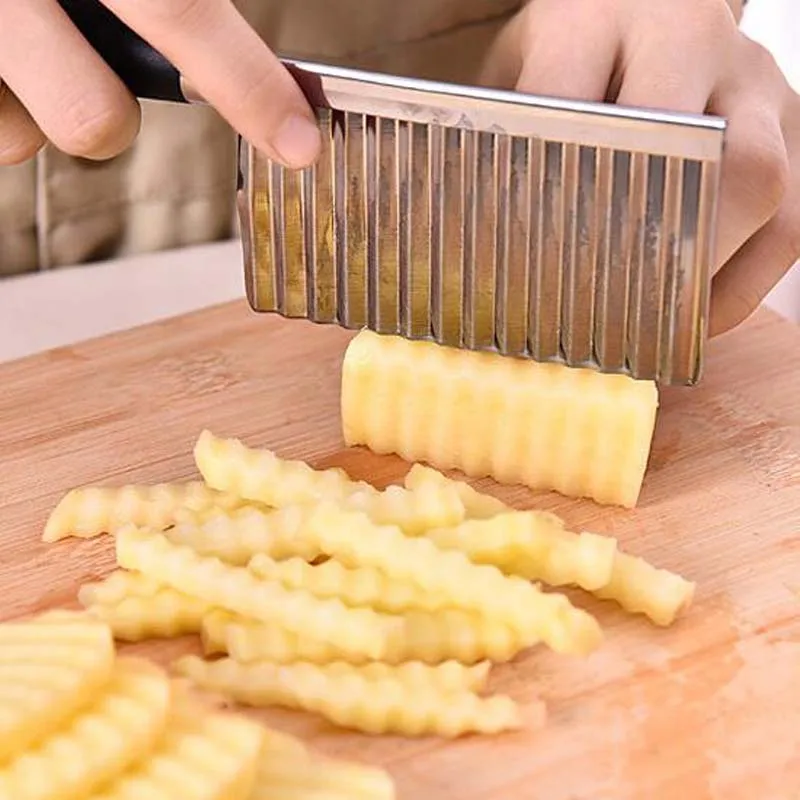 

Vegetable Cutter Knife Vegetable Cutter Shapes Stainless Steel Potato Wavy Edged Cutter Knife Gadget Vegetable Fruit Potato Cutt