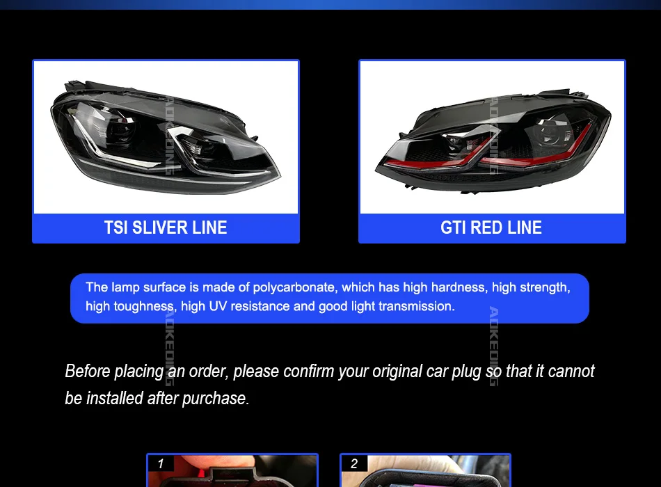 АКД автомобилей Стайлинг фар для VW Golk7 Golf 7 MK7 обновление до 7,5 фары светодиодные ходовые огни Би-ксенона луча противотуманных фар ангельские