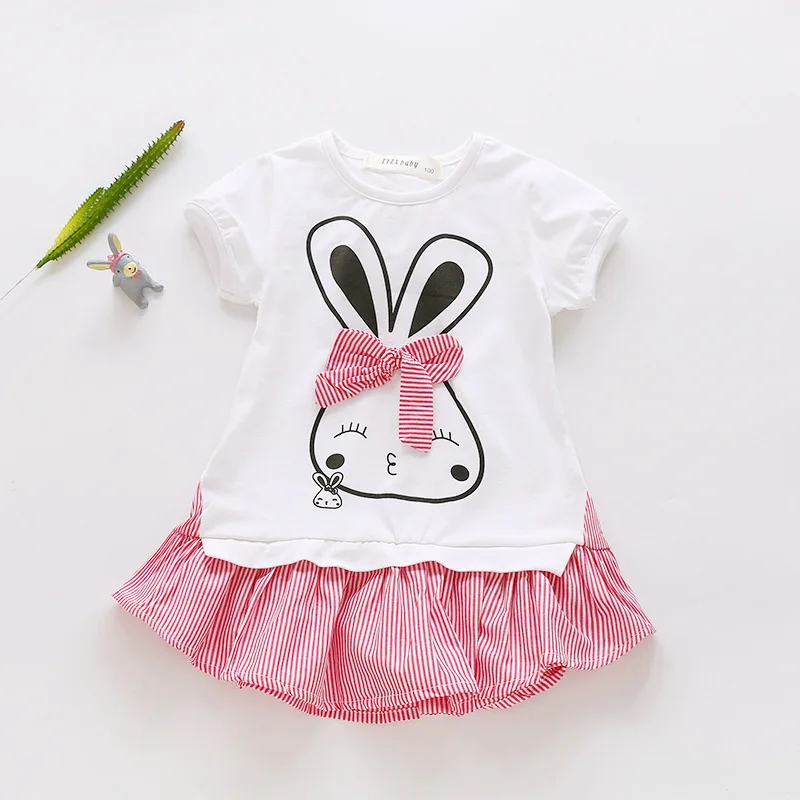 

Girls Dress 2019 New Summer Princess Dress Cartoon Rabbit Girl Clothes Kids Dresses for Girls 3 4 5 6 7 8 Years Baby Girl Dress