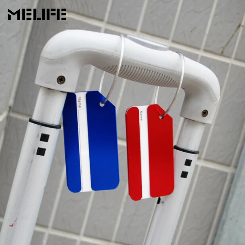 MELIFE البسيطة مستطيل الألومنيوم الرياضة بطاقات تعريف للحقائب إزالة قبل الطيران تسلق الاكسسوارات ID بطاقة الكلمات حقيبة عنوان التسمية