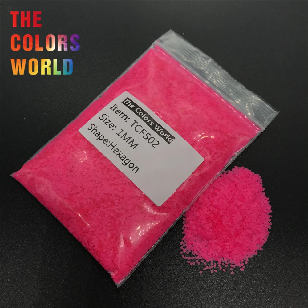 

TCF502 Hexagon Shape Neon Matte Shocking Pink Color Solvent Resistant Nails Glitter Nail Art Decoration Makeup Face Glitter DIY