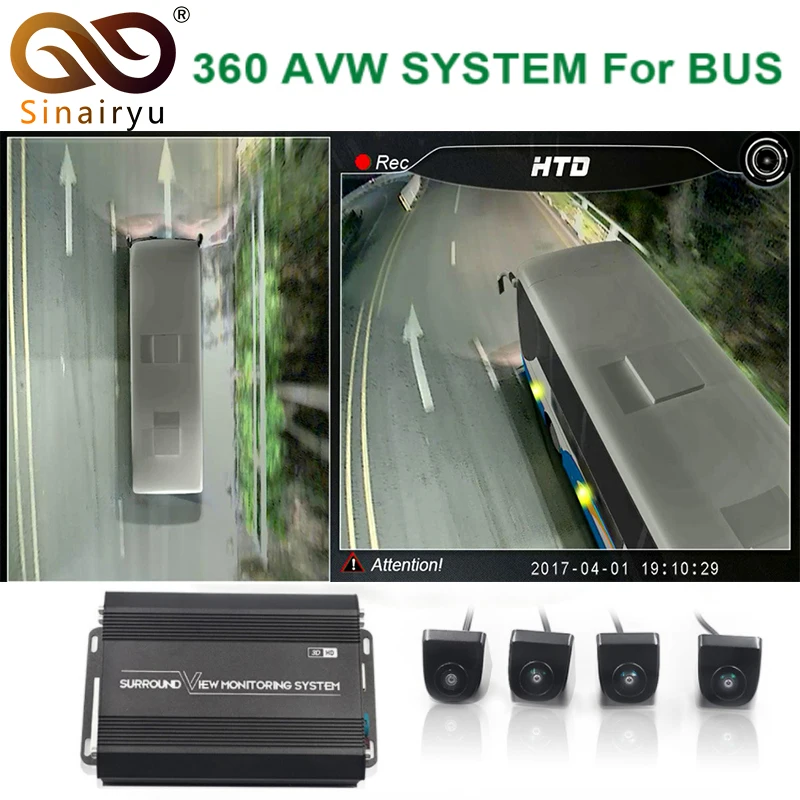 Sinairyu 3d hd 360 degree surround view camera system for truck bus