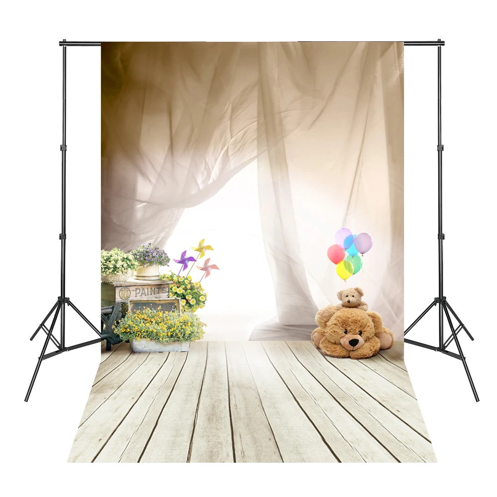 Милые медведи и цветные воздушные шары фото фон Fotografia виниловые фоны для фотографии SL-4188