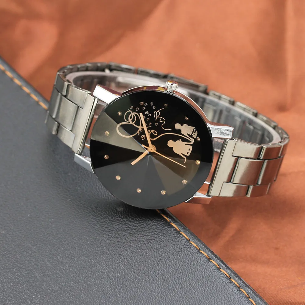 

Couple's Watches Lover's Commemorate Gift Watches Student Couple Stylish Fashion Casual Spire Glass Dial Steel Band Quartz Watch