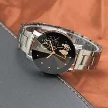 Couple's Watches Lover's Commemorate Gift Watches Student Couple Stylish Fashion Casual Spire Glass Dial Steel Band Quartz Watch