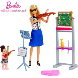 Barbie Girl учитель музыки кукла & Playset карьера кукол вдохновить обучения детей жесткий Барби игрушки Boneca модель подвижность суставов