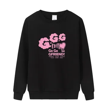 

New arrival kpop gfriend go go concert same all member names printing o neck thin sweatshirt unisex k-pop pullover hoodies