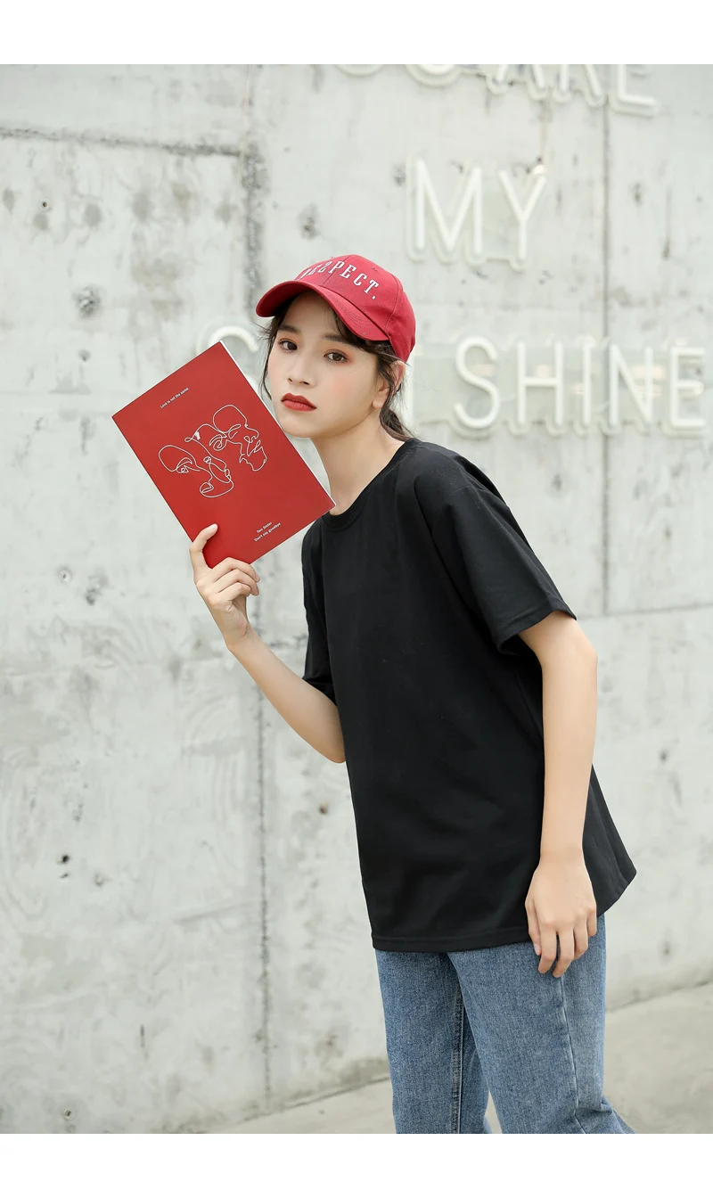 Summer Tops T Shirt Women Cotton Floral Print Short Sleeve Funny Cute Tee T-shirt Femme Harajuku Loose Casual Streetwear Clothes (2)