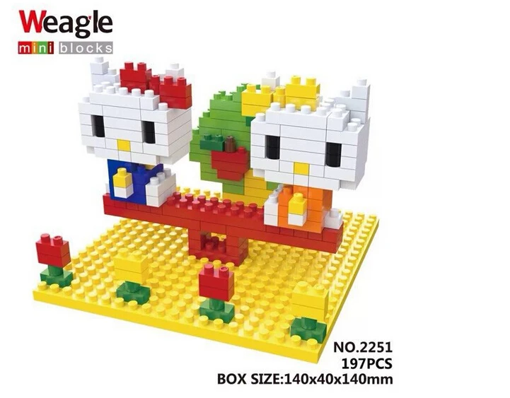 Wholesale Cartoon Diamond Blocks Hello kitty Weagl...