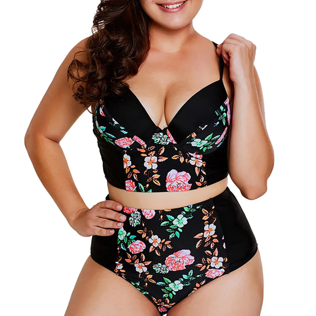 

Womens 2019 Beach PlusSize bikini Women Plus Size Sexy Print Set Brazilian Beachwear Bathing Suit Sexy bikini Z322