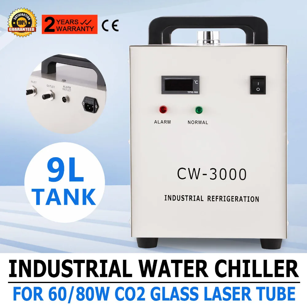 

220V 60Hz CW-3000 Thermolysis Industrial Water Cooler Chiller for CNC/ Laser Engraver Engraving Machines 60W/80W