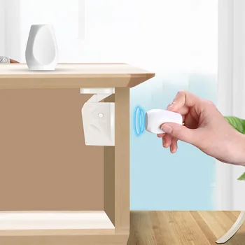 

Kids 4Locks+1Key Invisible Magnetic Safety Locks Cabinet Cupboard Wardrobe Locker Magnetic Drawer Lock Baby Security Protection