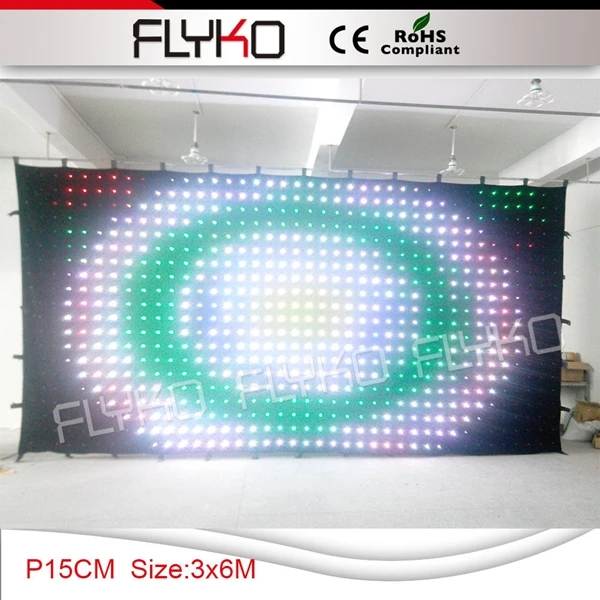 

Free shipping P150MM 3M*6M led video curtain for SD Controller DMX Controller