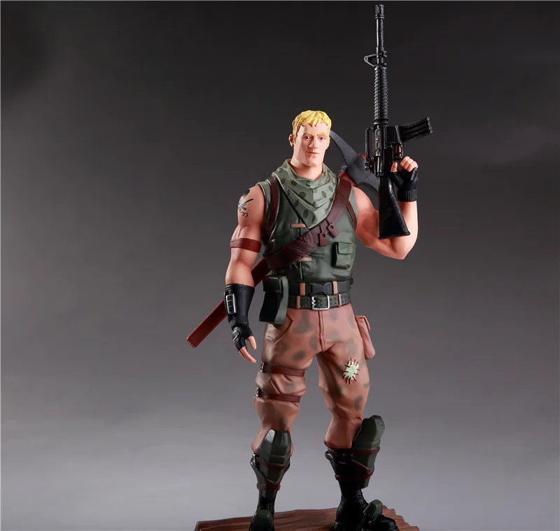

21cm Fortinet Man with Gun and Pickax Weapon Game Action Figure Model Collection for Children Fortnight Figure Toys Kids Gifts