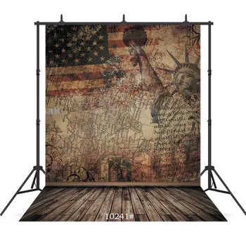 

Grunge Printed American Flag Portrait Photographic Background for Children Baby Vinyl Cloth Backdrop Photocall Photo Studio