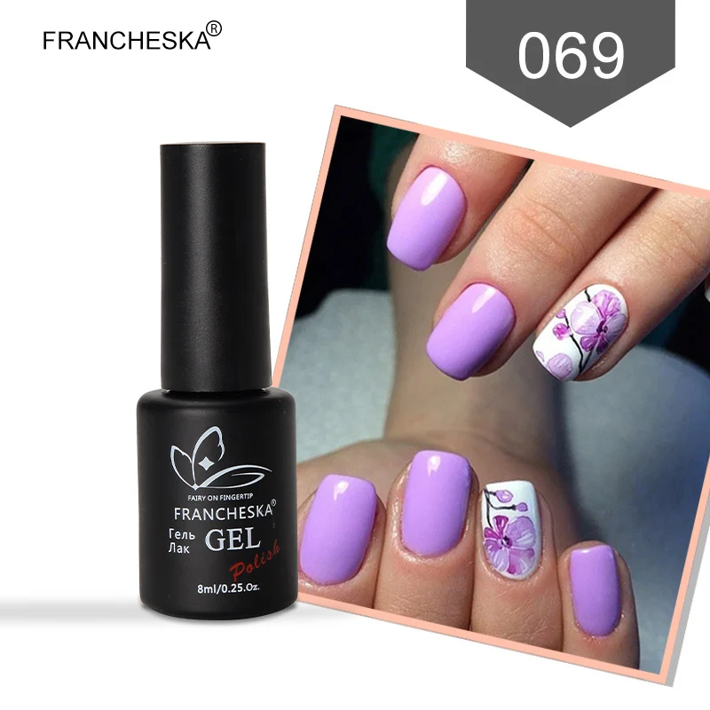 Francheska Гель-лак для ногтей замачиваемый УФ 8 мл Гель-лак маникюрный лак Nails Art Vernis Полуперманентная основа верхнее покрытие для ногтей - Цвет: 8ml Gel Polish 069