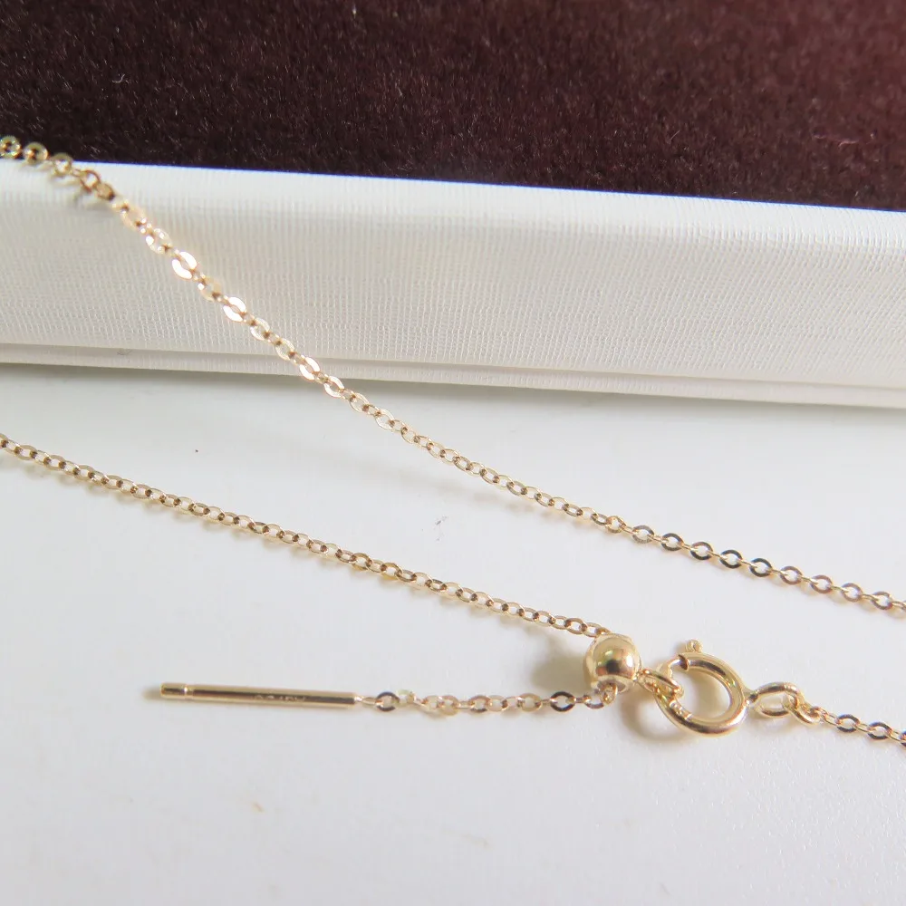 

Au750 18K Yellow Gold Necklace Women O Chain Link Adjustable 18"L