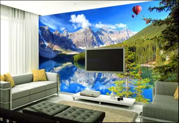 

3d wallpaper custom mural non-woven wall sticker Snow mountain lakes scenery TV setting wall painting wall paper for walls 3d