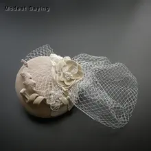 Винтаж бархат свадебные Шапки с покрывал темно-красные свадебные Головные уборы с Hearpin Свадебные аксессуары Свадебные клетка головной убор