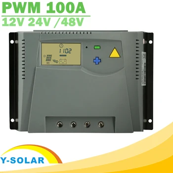 

PWM 100A Solar Charger Controller 12V 24V Auto 48V LCD Display for Solar Panel Charge Regulator with Over Charge Protection New