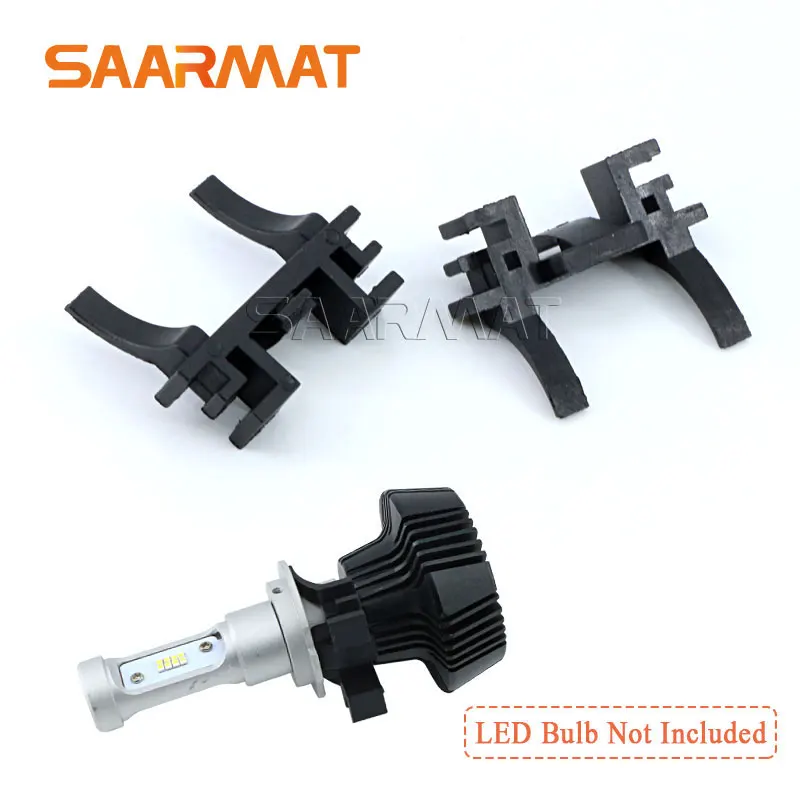 2pc H7 LED Headlight Adapter for Land Rover Discovery Headlamp Holder for Ford Focus 2017 Low