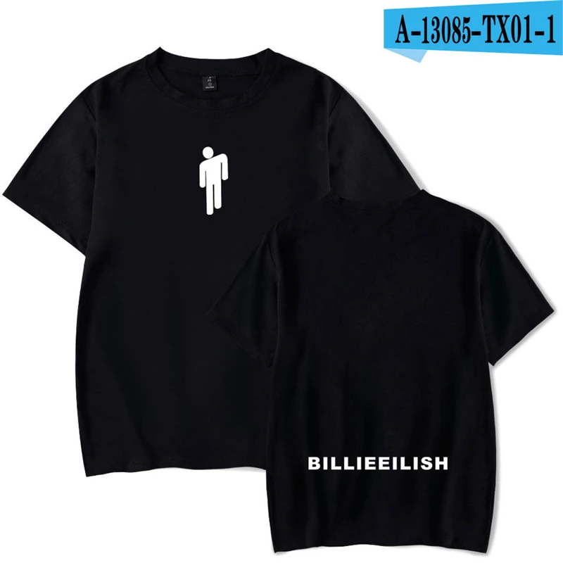 

Billie Eilish T Shirt Cotton Tops Causal Men Streetwear 2019 Popular Singer Men T Shirt Hip Hop Clothes Print T-Shirt O-Neck