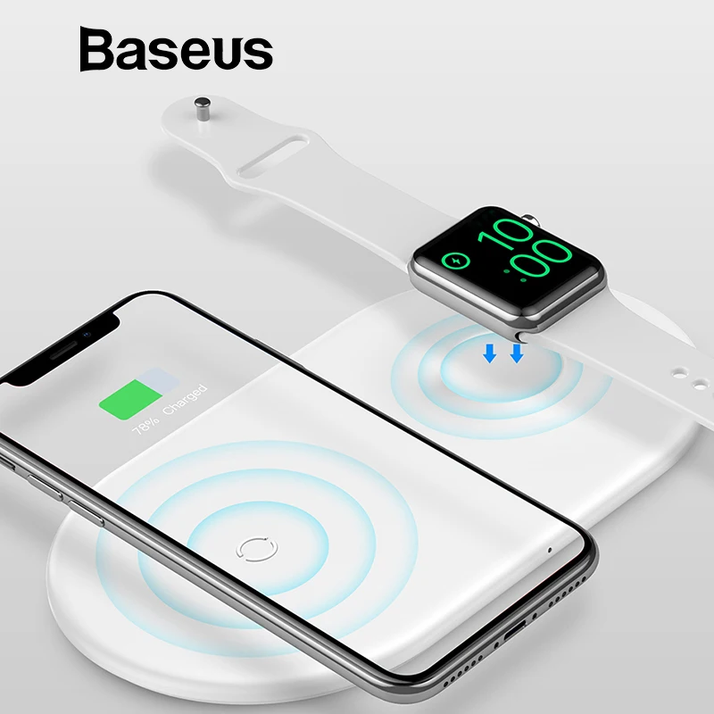 Baseus 2 in 1 Wireless Charger Pad For Apple Watch iPhone