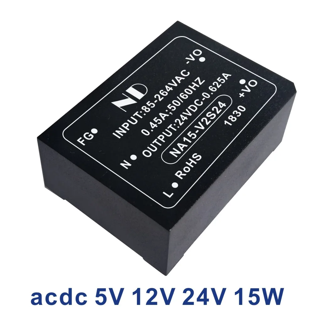

1pcs new ac dc power supply 220V 5V 3A 9V 12V 15V 24V 48V 15w isolated acdc converter low ripple quality goods