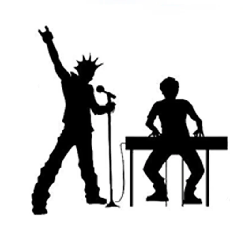 12.8CM*12.3CM Fashion Rocking Band Music Silhouette Decal Vinyl Black/Silver Decor Car Sticker S9-0892 | Автомобили и мотоциклы