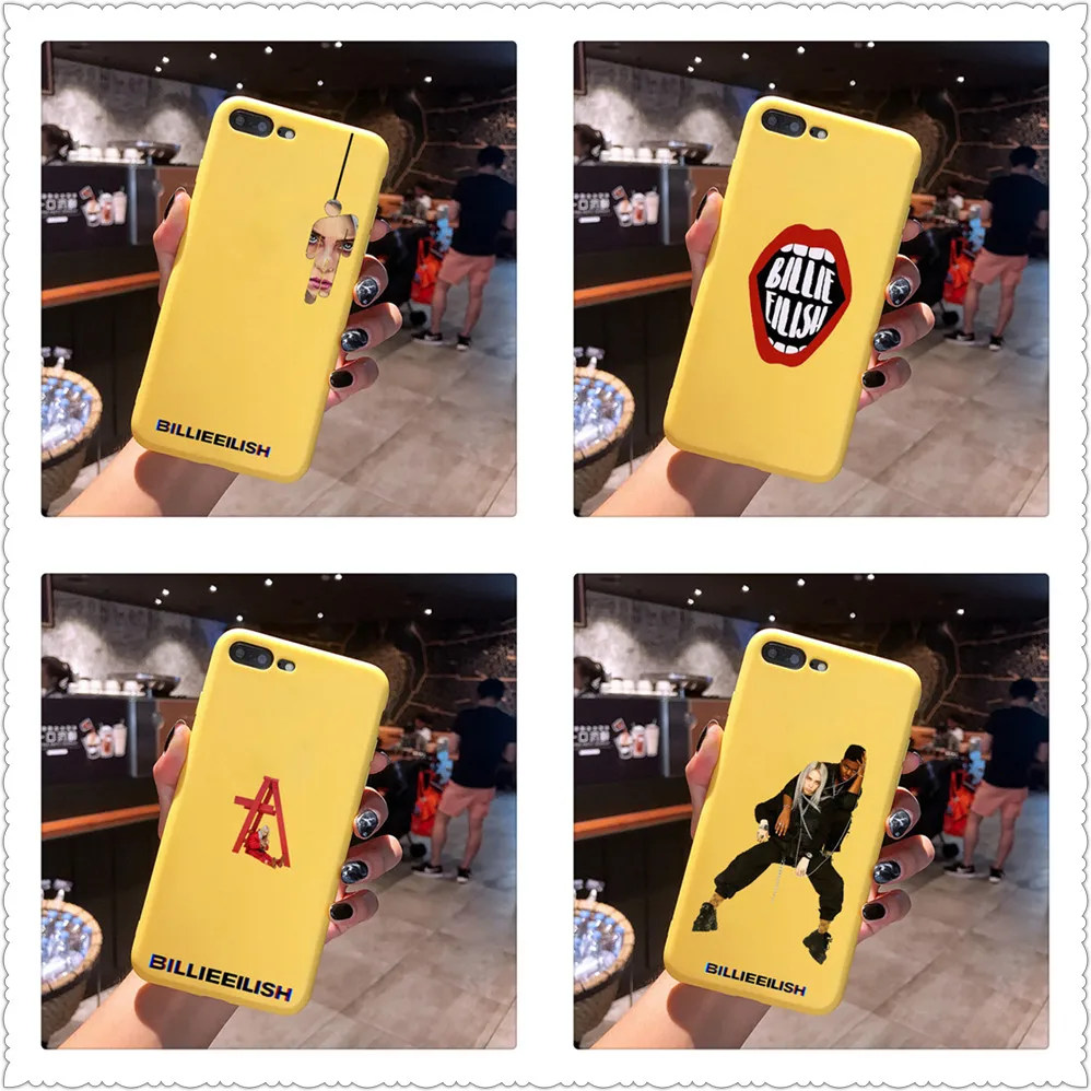 Billie Eilish Khalid Lovely Candy Color TPU Case phone For iphoneX 7 8 XS XR XSMAX Pink Red Black Yellow purple White Cover