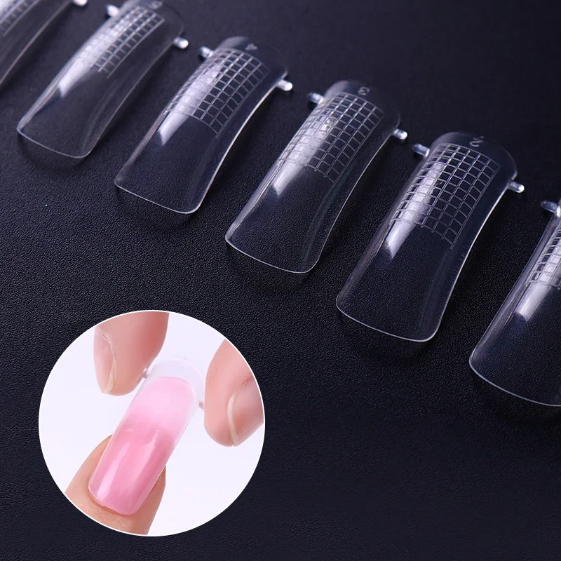 20/100 шт формы для ногтей прозрачные полностью накладные кончики быстрое строительство формы для наращивания ногтей два пальца инструменты для дизайна ногтей гель лак для ногтей
