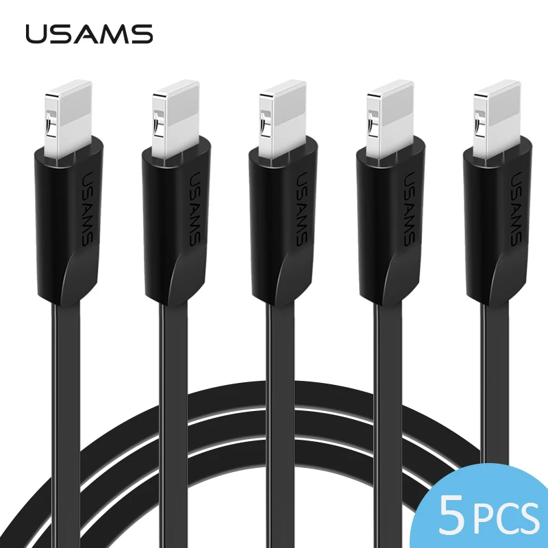 5 шт./лот USB кабель для iPhone USAMS синхронизации данных lightning Зарядка iphone x 8 7 6s 6